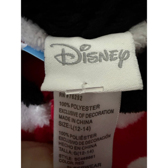 Disney Minnie Mouse Pajama Onesie L Red Black - Picture 5 of 6